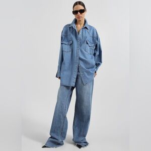 The Frankie Shop Desona Denim Button Down One Size